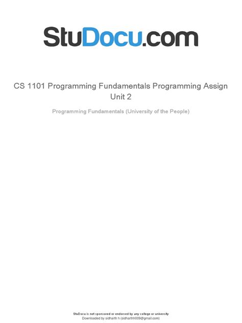CS 1101: PROGRAMMING FUNDAMENTALS. . Cs 1101 programming fundamentals
